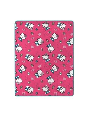 Sanrio Hello Kitty Hot Pink Blanket with Teal Trim